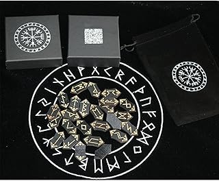 cartas runas | pedras rúnicas - runas bruxas com 25 cartões runas, bolsa armazenamento e toalha mesa para profissionais ou iniciantes Sritob