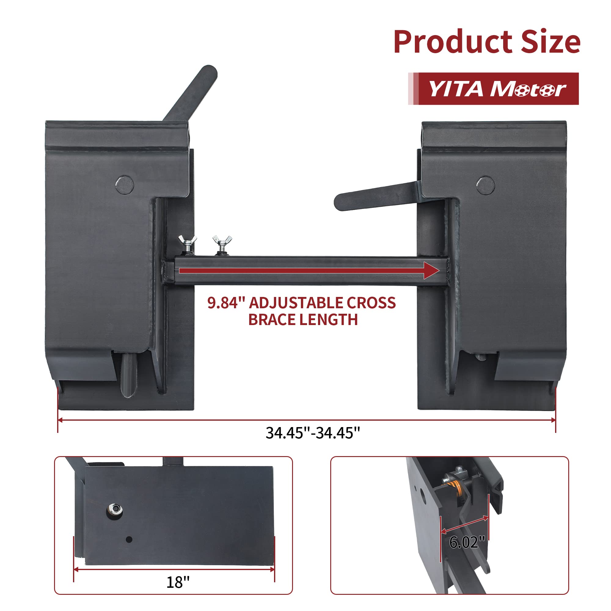 Snapklik.com : Adjustable Skid Steer Adapter Quick Tach Attachment ...