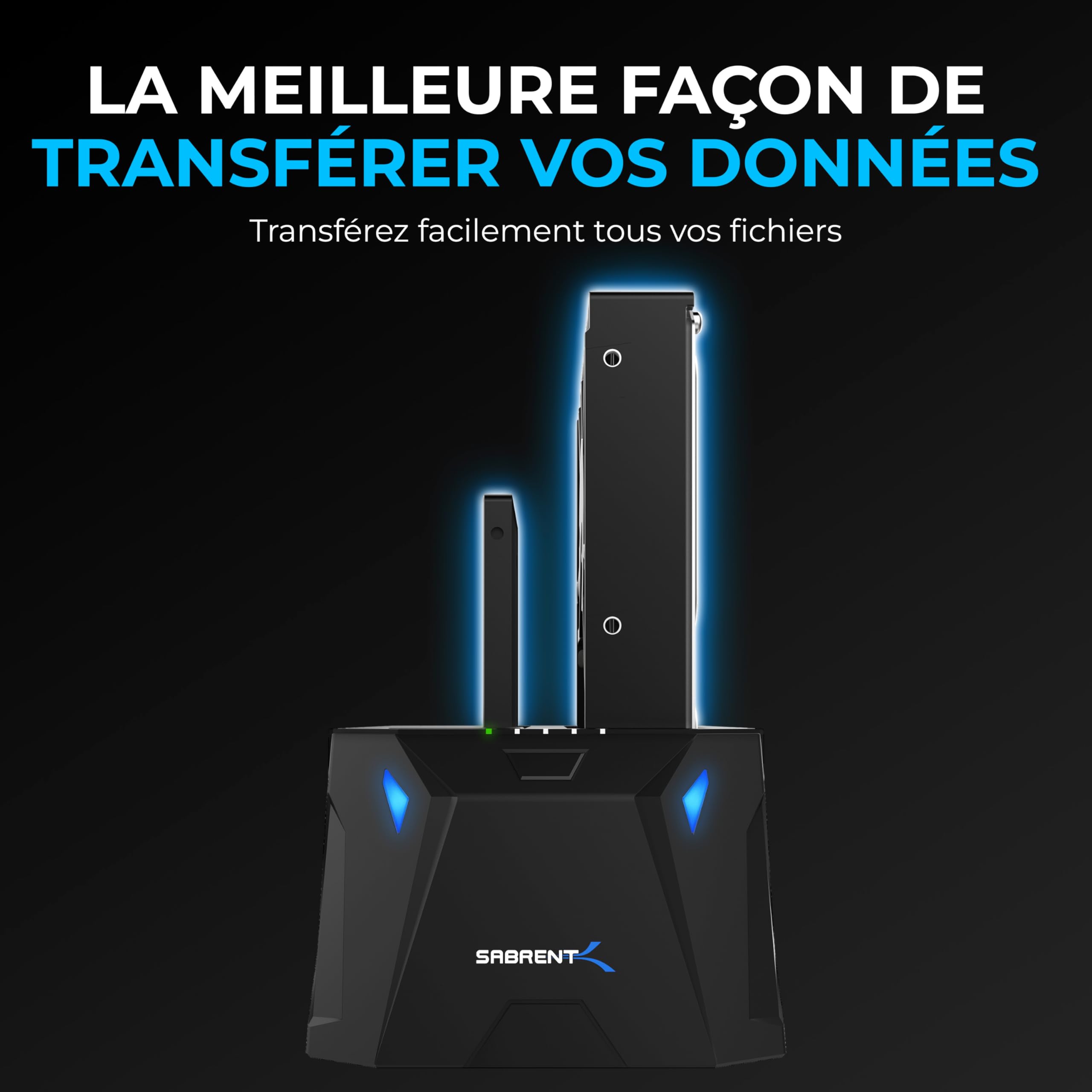SABRENT Boîtier Disque Dur 3.5 2 Baies SATA USB 3.0 Adaptateur SSD/HDD Clonage Hors Ligne UASP