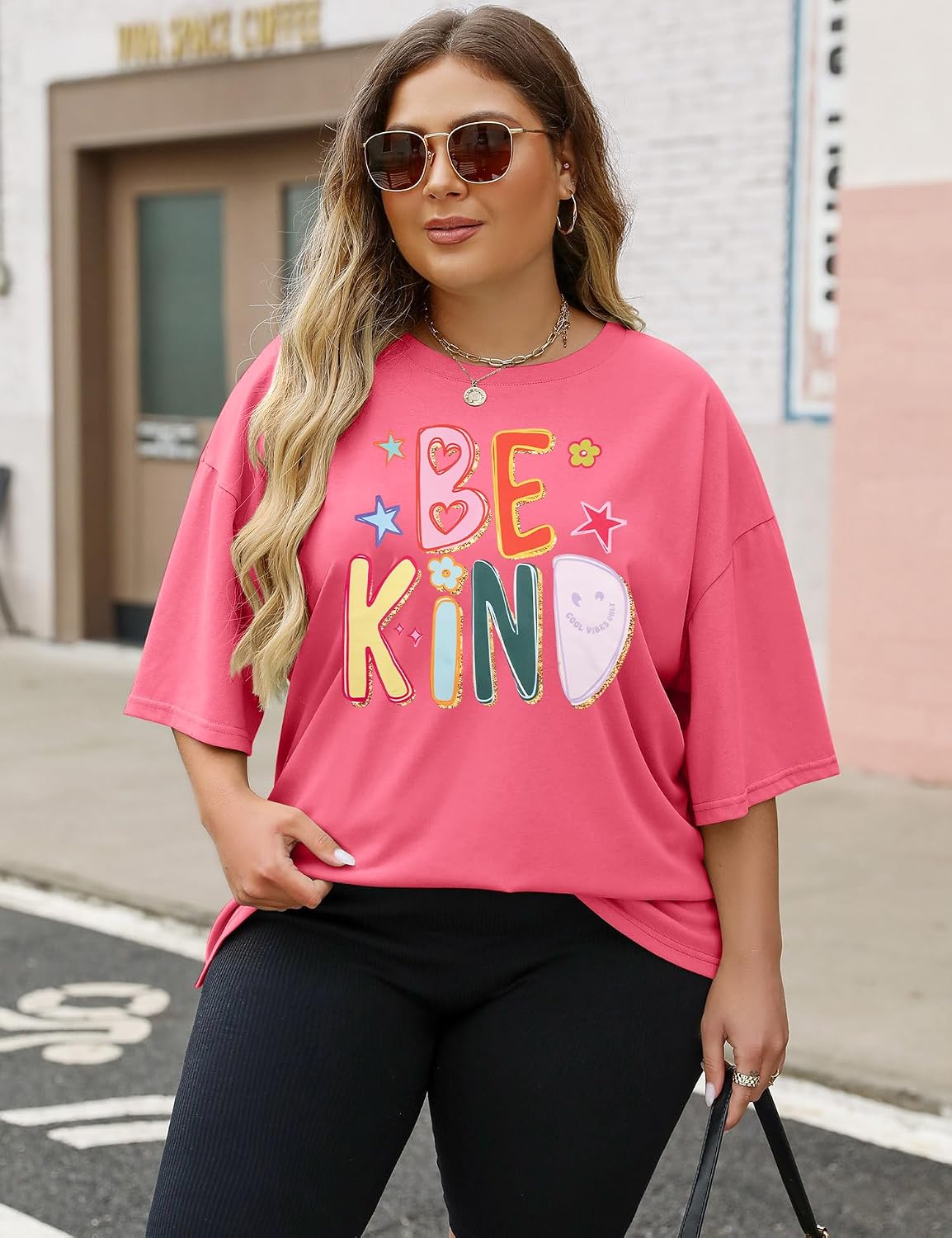 Oversized Be Kind Shirt Women Kindness Teacher Shirts Inspirational Tee Top image 5