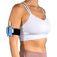 Insulin Pump Adjustable Arm Band for Tandem Diabetes Mobi | Sky Blue Neoprene Diabetic Case, Non-Slip, No-Magnet | Assembled in USA by Pumpcases Large