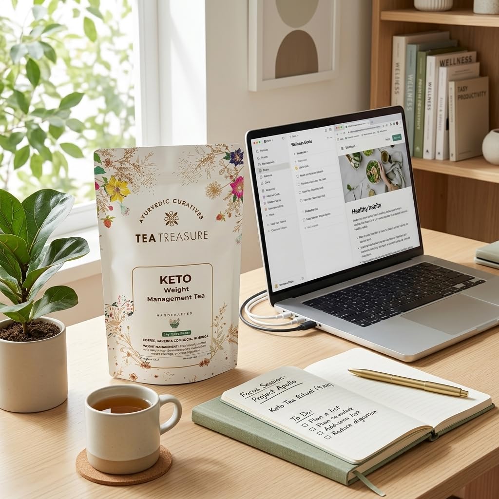 Tea Treasure Handcrafted Keto Weight Management Tea 100g - Coffee, Garcinia Cambogia, Moringa Blend, Low Carb Metabolism Booster, Digestion Support,Caffeine Free Herbal Infusion 2