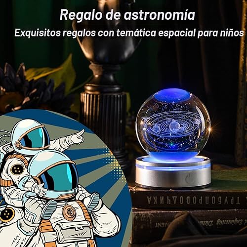 Miniatura 3 de IFOLAINA Modelo de bola de cristal del sistema solar 3D, regalo de astronomía espacial, planetas, universo multicolor, globo de la ciencia,