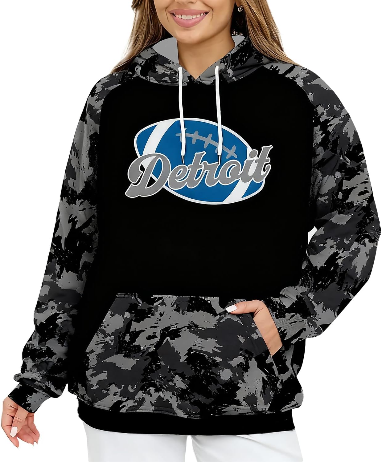 Graphic City Letter Printed Pullover Sweatshirt Football Sport Fans Mens Classic Unisex Crewneck Hoodies Birthday