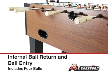Atomic Gladiator Foosball Table with Integrated Cup Holders and Abacus Scoring