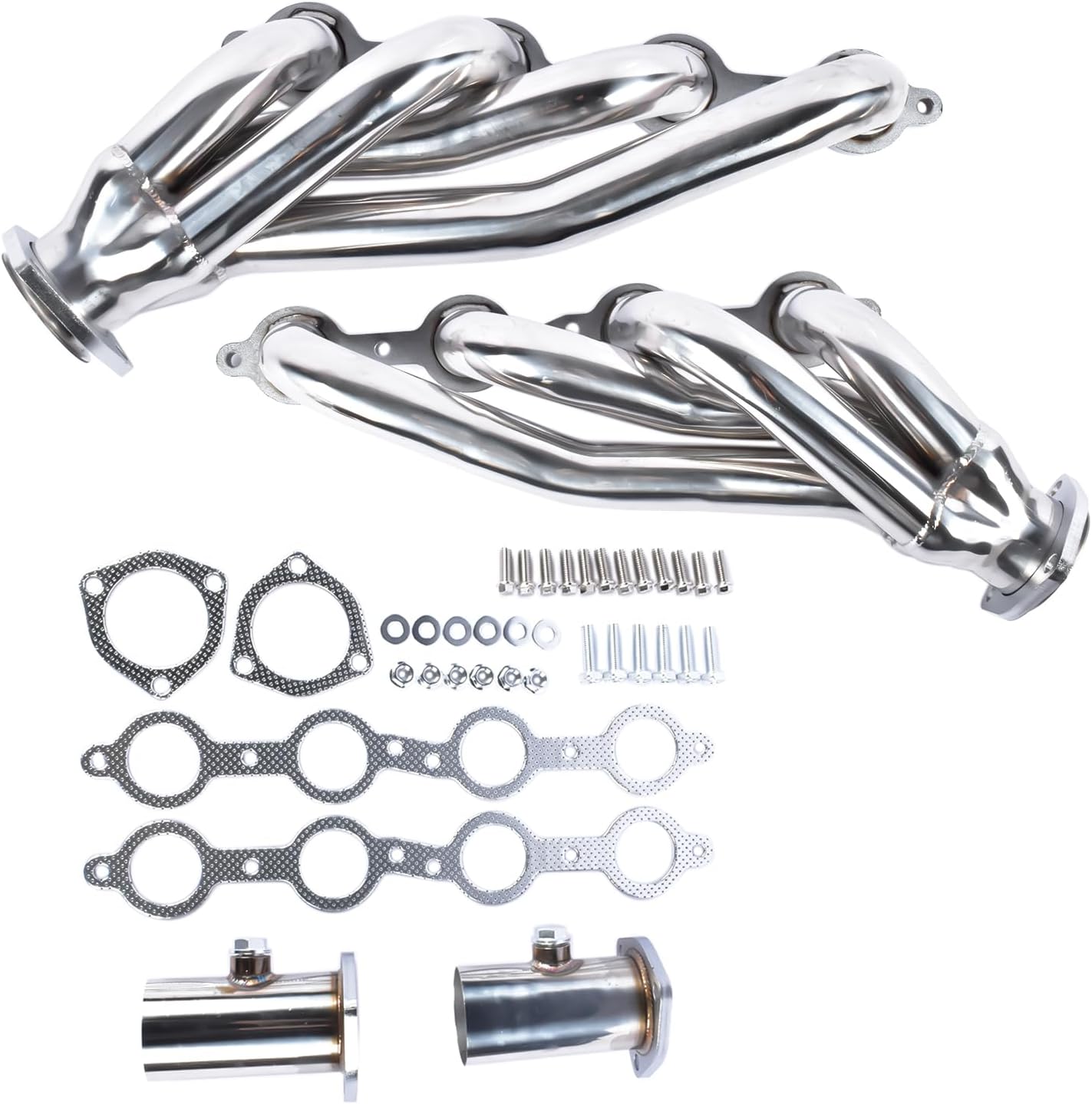 GELUOXI LS Swap Manifold Shorty Style Stainless Replacement for Chevy C10 Chevelle Camaro Caprice LS1 LS2 LS6 LS7 Engines