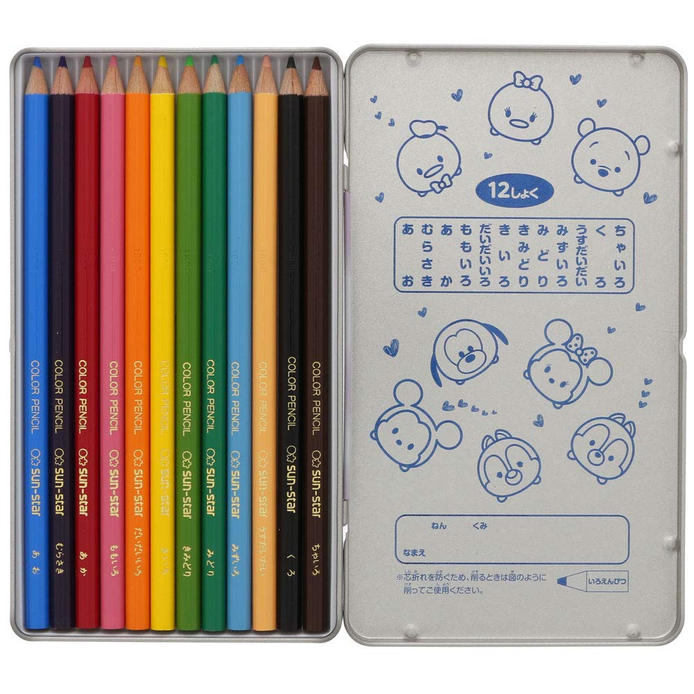 Amazon | サンスター文具 ディズニー 色鉛筆 12色 ツムツム S5013674