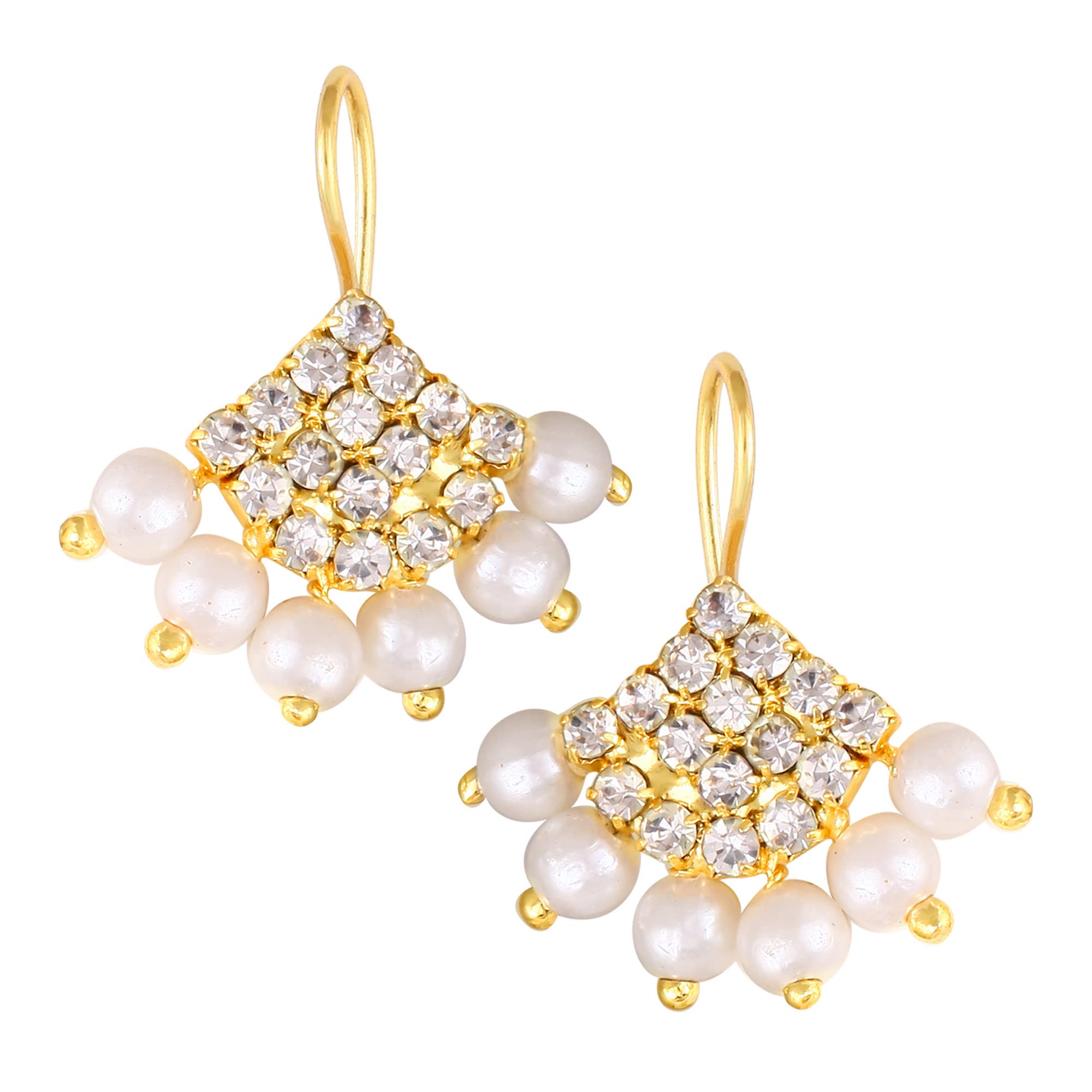 Vfj Vighnaharta Fashion Jewellery Maharastrian Culture Bugadi Gold Plated Alloy Artificial Stones & Beads Studded Pressbugadi Earrings Valentine Day Gift For Women And Girls [Vfj1025Bugadi-White] (B0BGC56FQF) Amazon Price History, Amazon Price Tracker