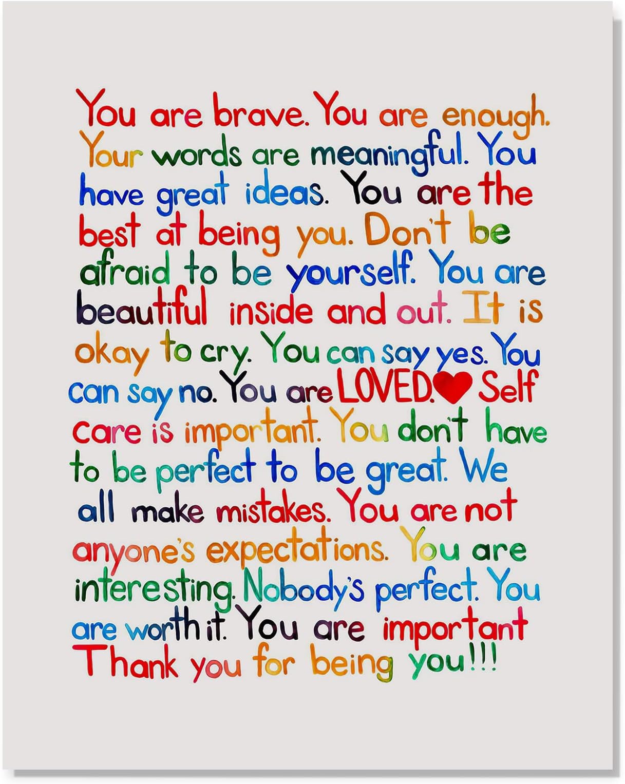 Inspirational Wall Art Print Poster 8 x 10" Canvas Prints Unframed- Birthday Gift Motivational Wall Art Home Decor Poster for Room Aesthetic Office Decor