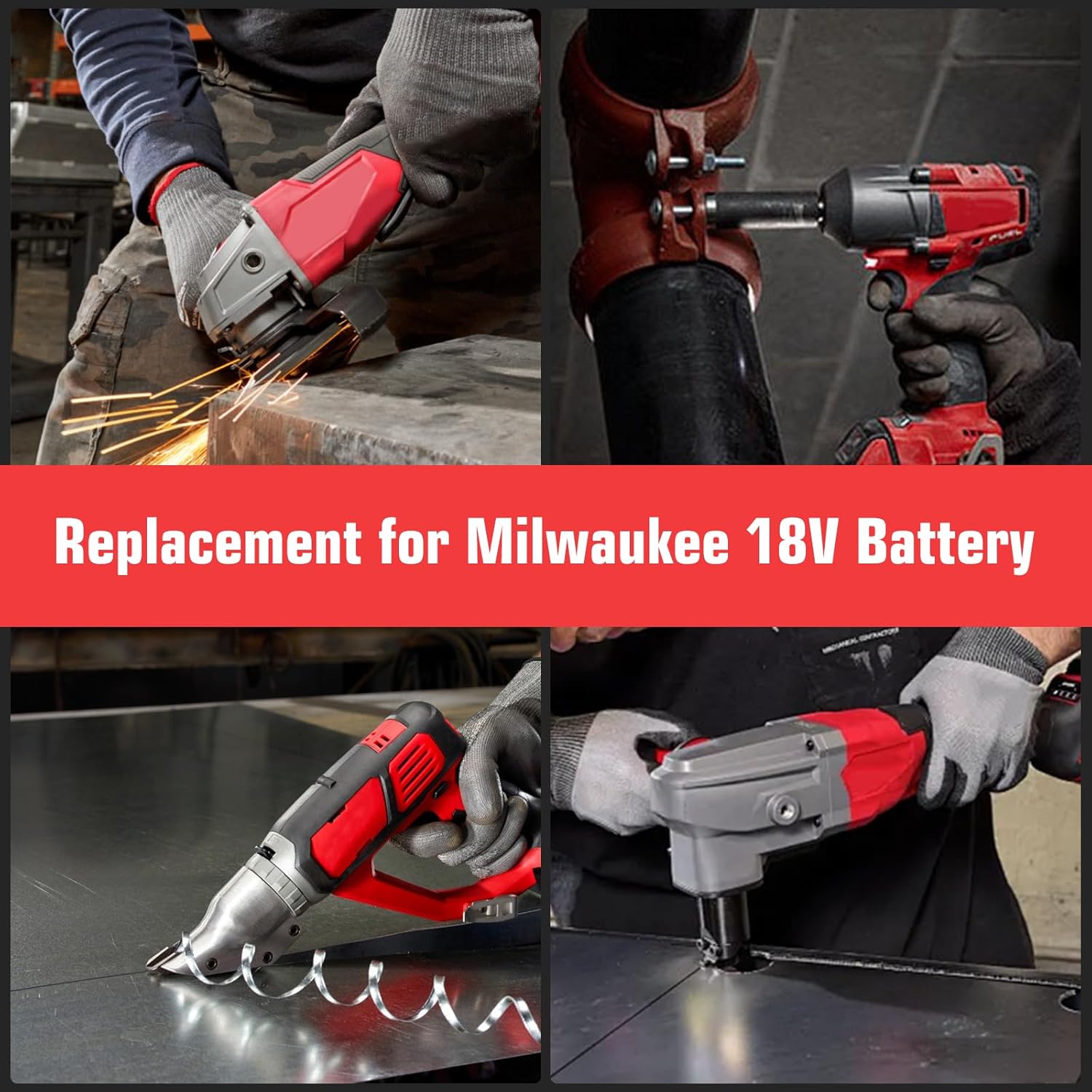 2-Pack 8000mAh Lithium Ion Long Runtime Battery Replacement for Milwaukee 18V Battery 48-11-1862 48-11-1852 48-11-1882 (8.0Ah 2Pack)