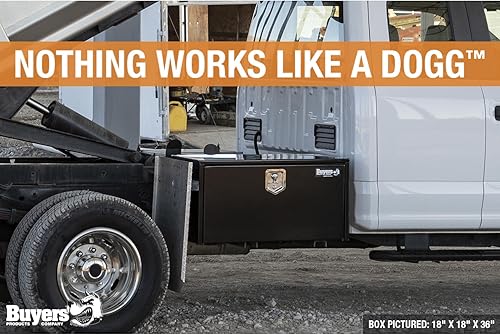 Miniatura 7 de Buyers Products 1702303 - Caja de acero negro para debajo de la carrocería con cierre de asa en T bloqueable, 18 x 18 x 30 pulgadas, fabricada en