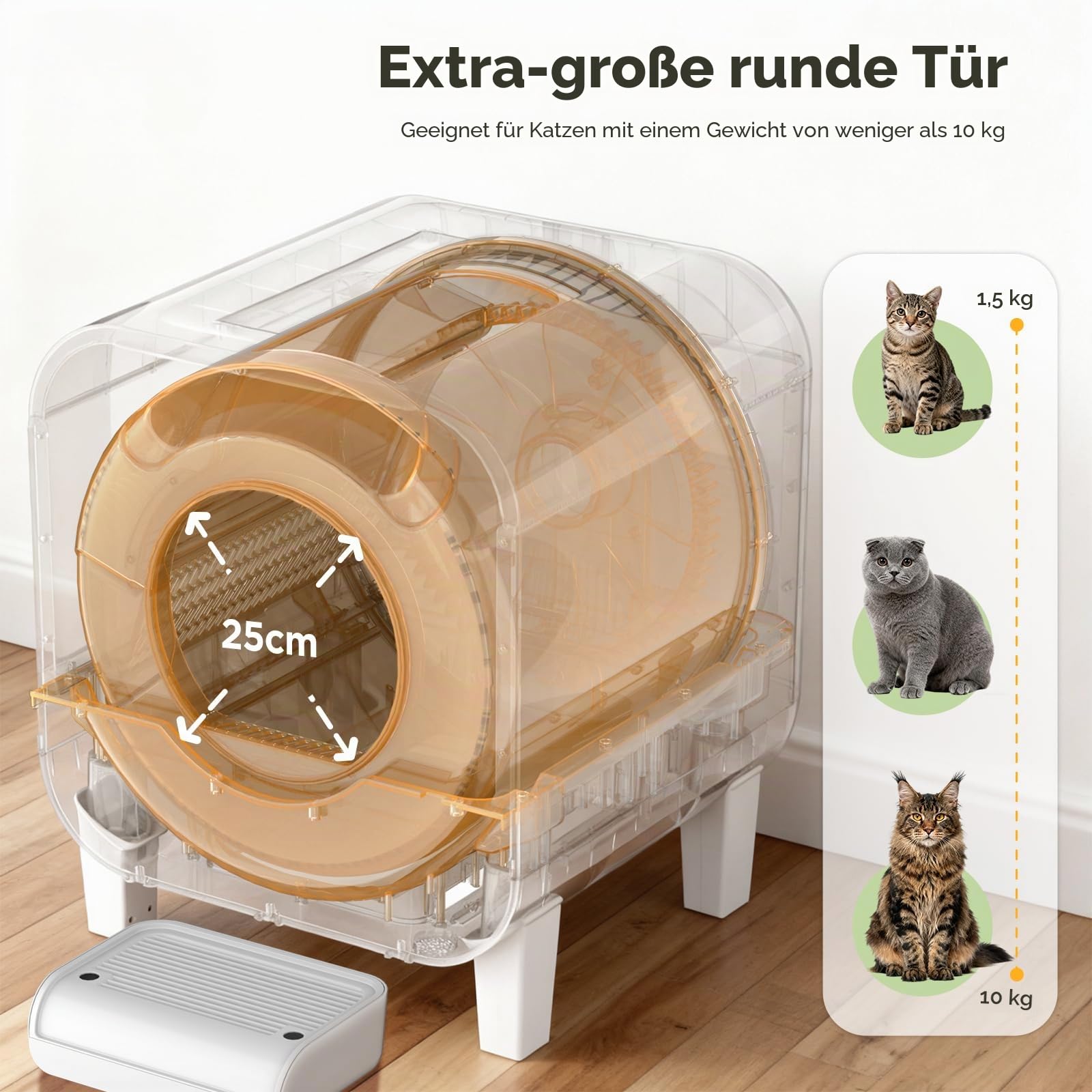 Gimars XXL 90L Selbstreinigende Katzentoilette mit App-Steuerung, Automatisches Katzenklo mit Matte, Müllbeuteln & Trittbrett, Dreifach-Sensor und Geruchskontrolle für Kätzchen, Alte & Mehrere Katzen