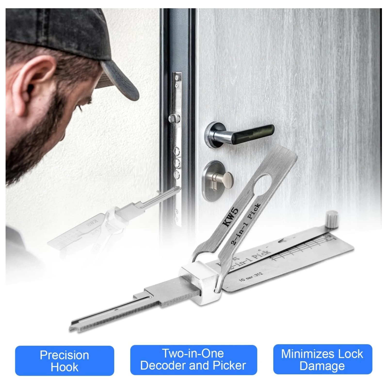 2 In1 Ss001 Ss002 Ss002r R52 Kw1 Kw5 Sc1 Sc4 M1/Ms2 Am5 R52l Outils de serrurier pour portes de maison(AM5)