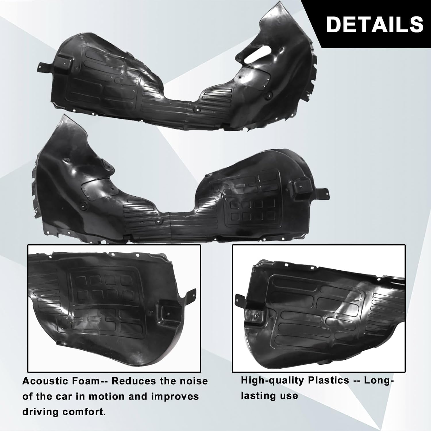 SecosAutoparts 2PCS Front Fender Liner Left & Right Compatible with Hyundai Sonata 2018 2019 Replace# 86812C2500 86811C2500