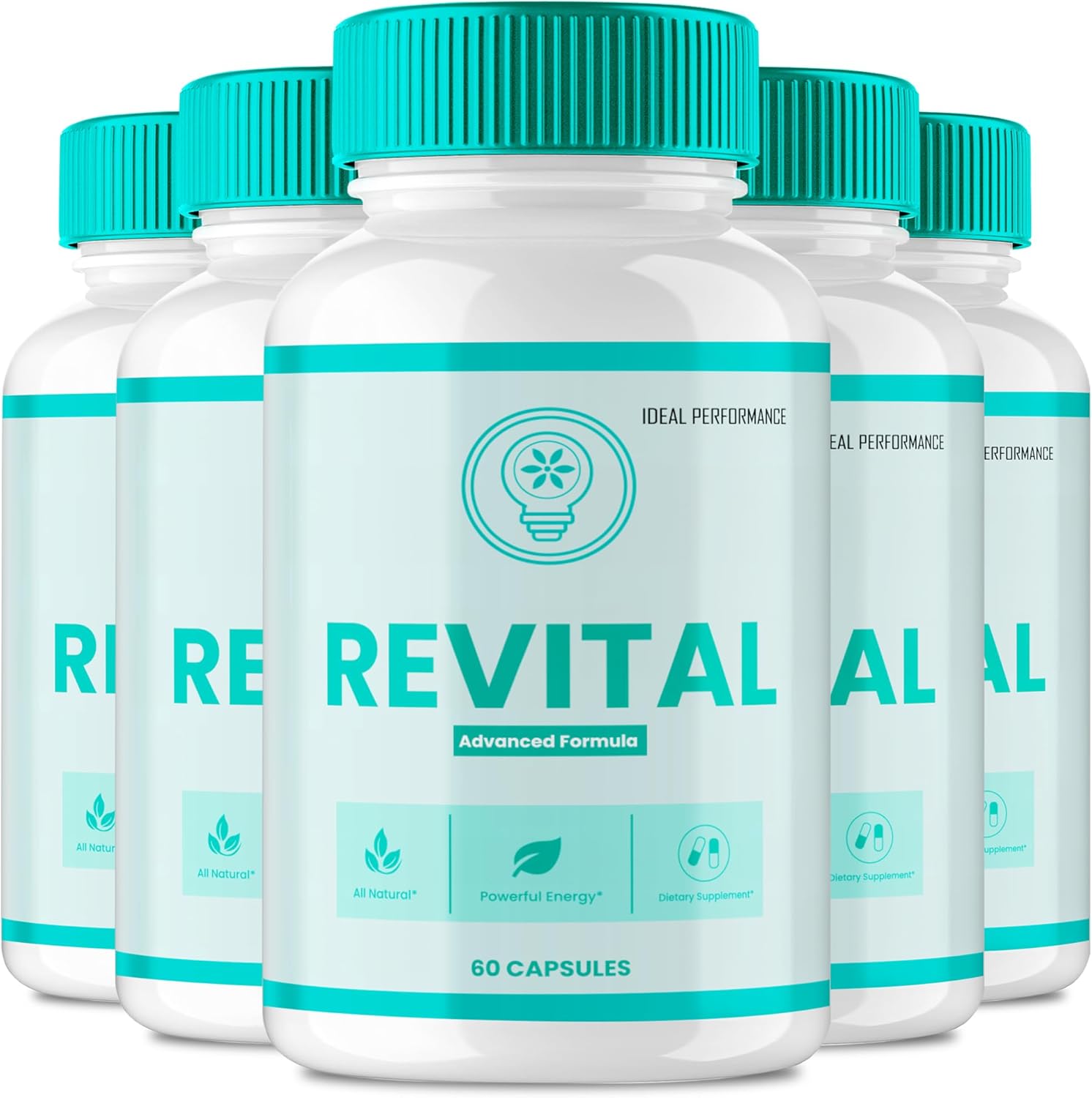 Revital Capsules, Premium Revital Supplement Pills Advanced Formula for Overall Health & Wellness - Maximum Strength, Re Vital All Natural Blood Support, Revitale Plus Vitamins Reviews (5 Pack)