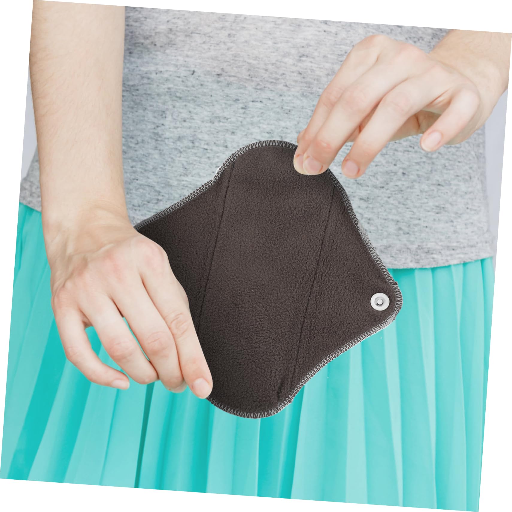 FOMIYES Lot De 5 Serviettes Hygiéniques Réutilisables Et Étanches Pour Femmes Lavables À Imprimé Carbone Compactes Pour Voyage Usage Quotidien 6 Pièces X 5