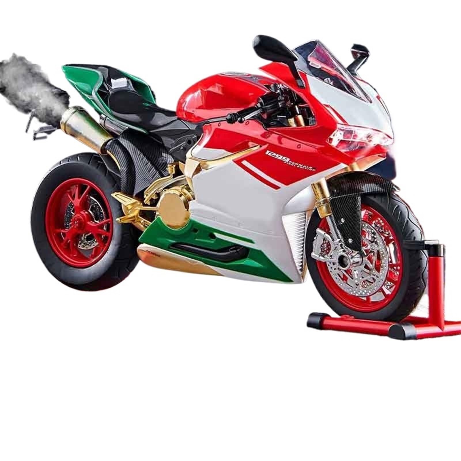 Für Ducati 1199 Panigale Legierung Racing Motorrad Modell Diecast Track Sport Sound Licht Mit Spray Kinder Spielzeug Schlüssel Starten 1:9