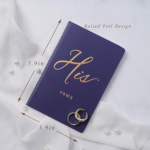 Miniatura 10 de YILANFULL Vow Books His and Hers, libros de votos de boda con letras de lámina dorada, increíble suplemento de boda, 5.5 x 3.9 pulgadas (28