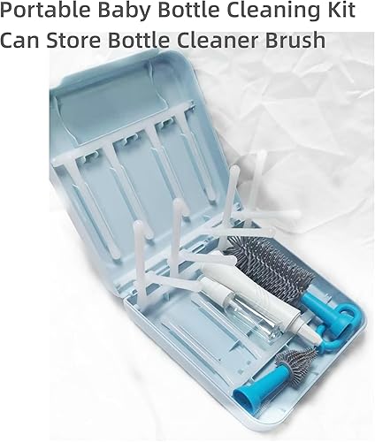 Miniatura 4 de Estante de secado de botellas de viaje que ahorra espacio, estante plegable para drenaje de botellas con 16 costillas, estante de secado portátil