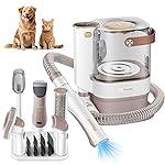Mavpet 3.2L Dog Grooming Kit & Vacuum Suction, 3 Level Pet Hair Vacuum Groomer with Clippers for Thick Coats, 6 Shedding Grooming Tools for Dogs Cats