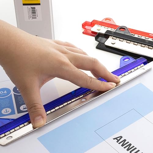 Miniatura 3 de Bazic Premium agarre para papel con 3 agujeros (los colores pueden variar), PlataAzulRojo