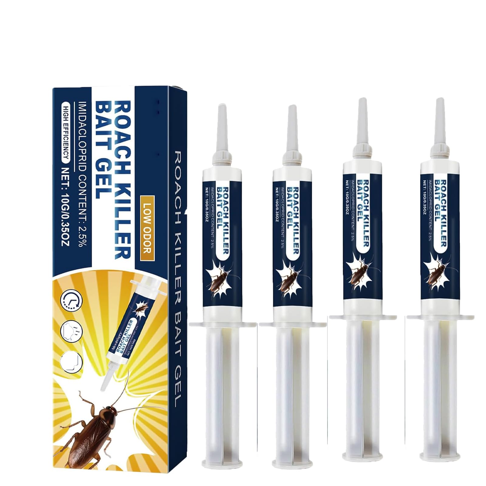GNAUMORE Cockroach Killer Gel Bait,4pc，Cockroache Killer Gel,Strong Cockroachs Catcher,Powerful Cockroachs Repellent Insect Roach Killere,Cockroache Repellent,Including a Cockroache House Trap