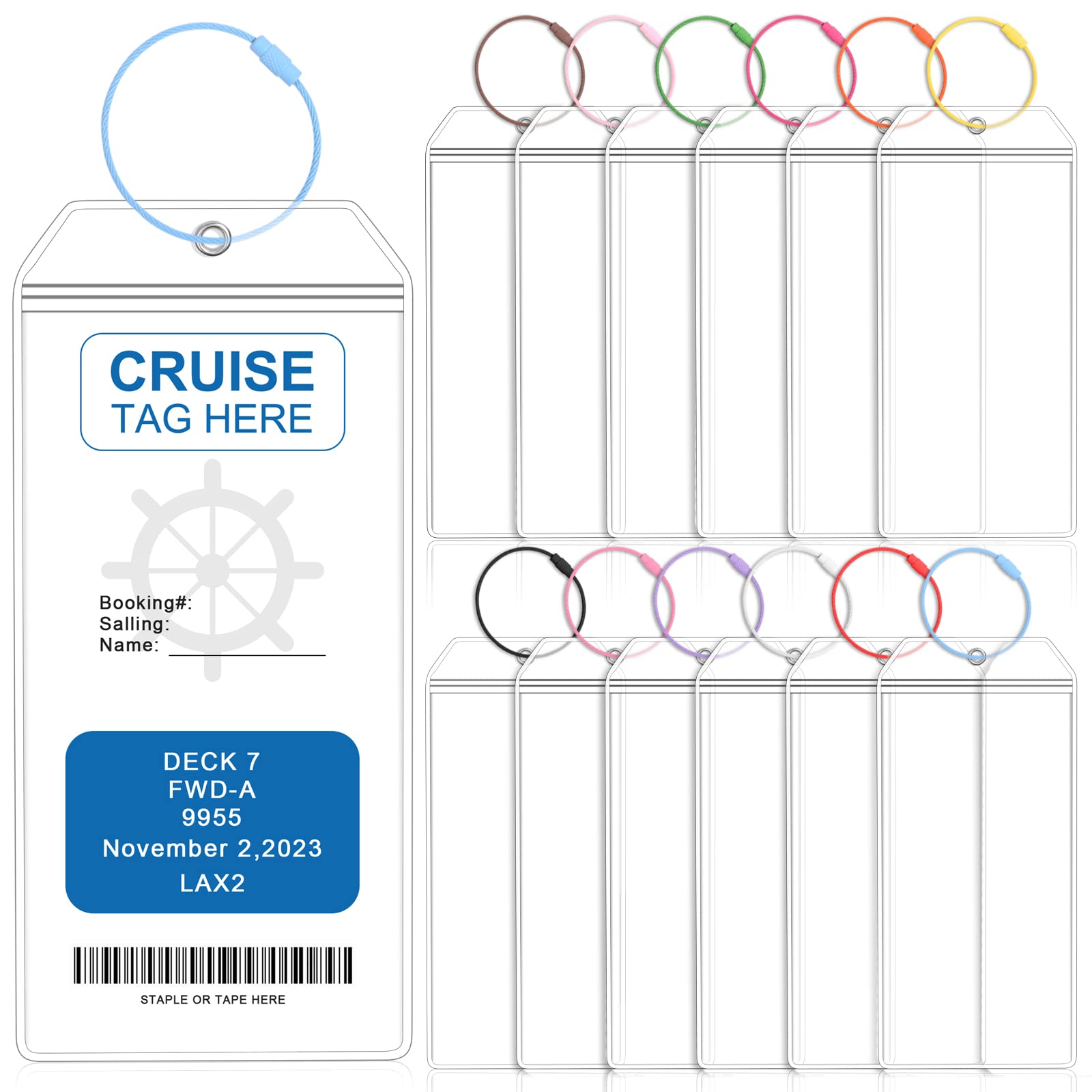 Confezione 10 Sacchetti Bagagli Plastica Trasparente Porta Etichette - Foto 9