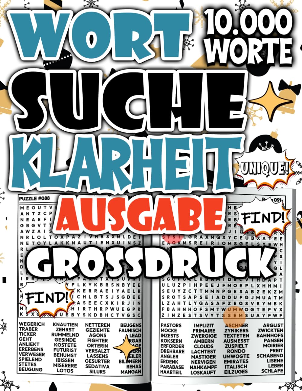 Wortsuchspiel für Erwachsene Ausgabe Klarheit : Leicht zu lesende große Schrift, 10.000 Wörter für mentale Schärfe und klare Konzentration ... für ... für Entspannung und ruhige Konzentration)