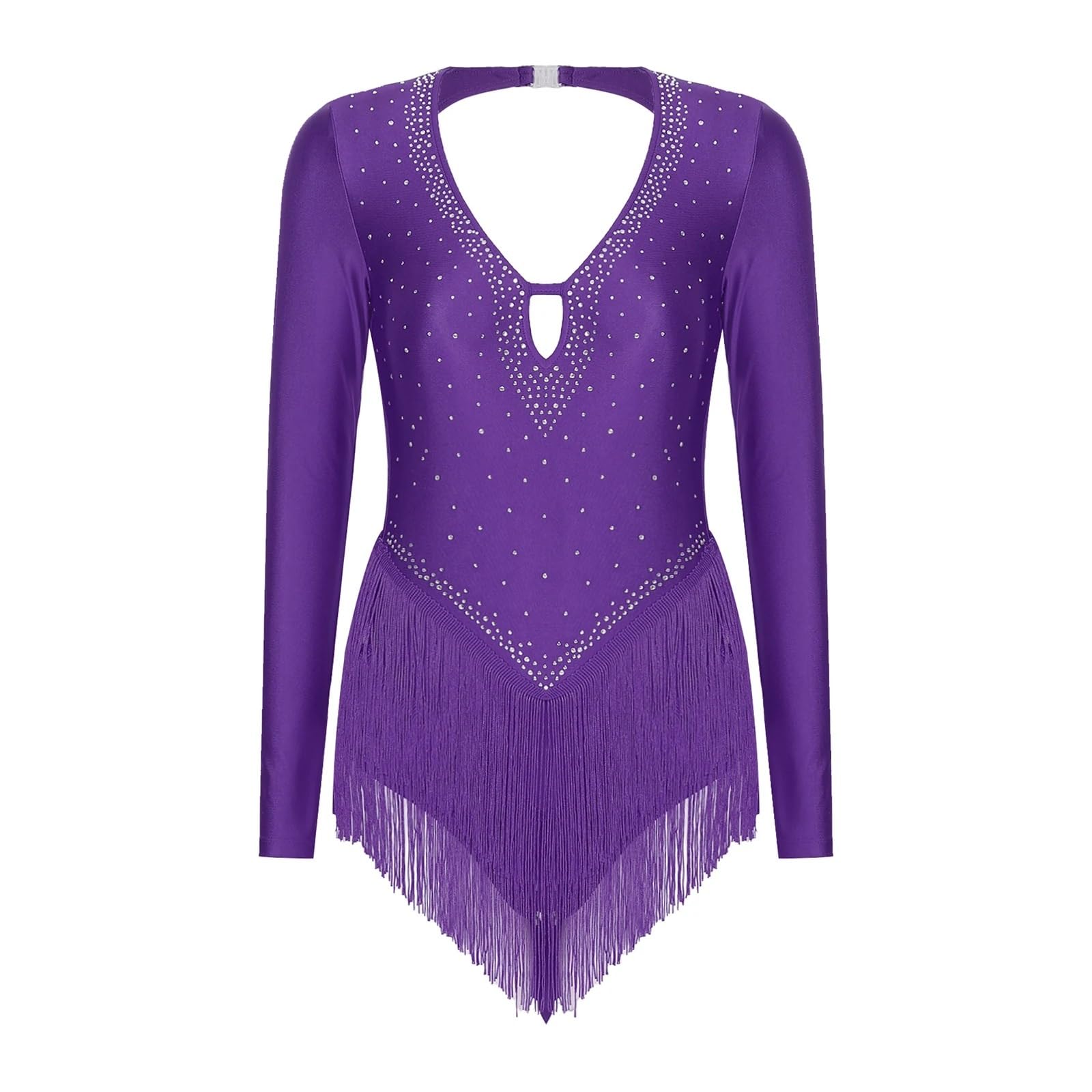 Robe danse latine haute performance en strass et col V pour compétition - 7