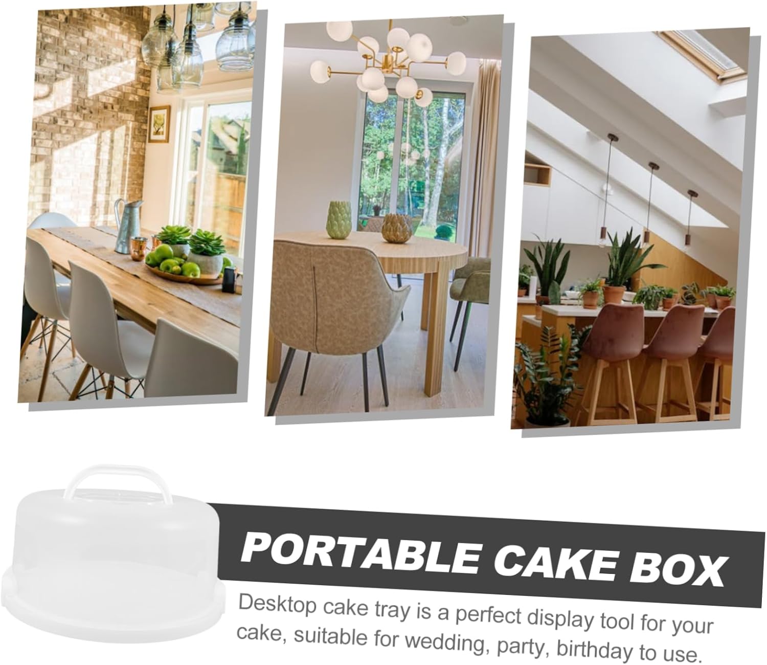 Zerodeko Cake Holder with Lid Round Cake Tray for Desserts for Parties and Weddings Clear Design for Easy Viewing and Practical Storage