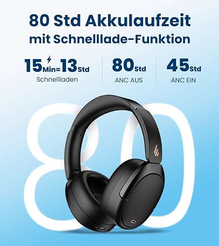 Edifier WH950NB (2026) Casque Over-Ear Pliable avec ANC Hybride, LDAC Hi-Res Audio, EQ Via App, 80h Autonomie, Bluetooth 5.4 - 6