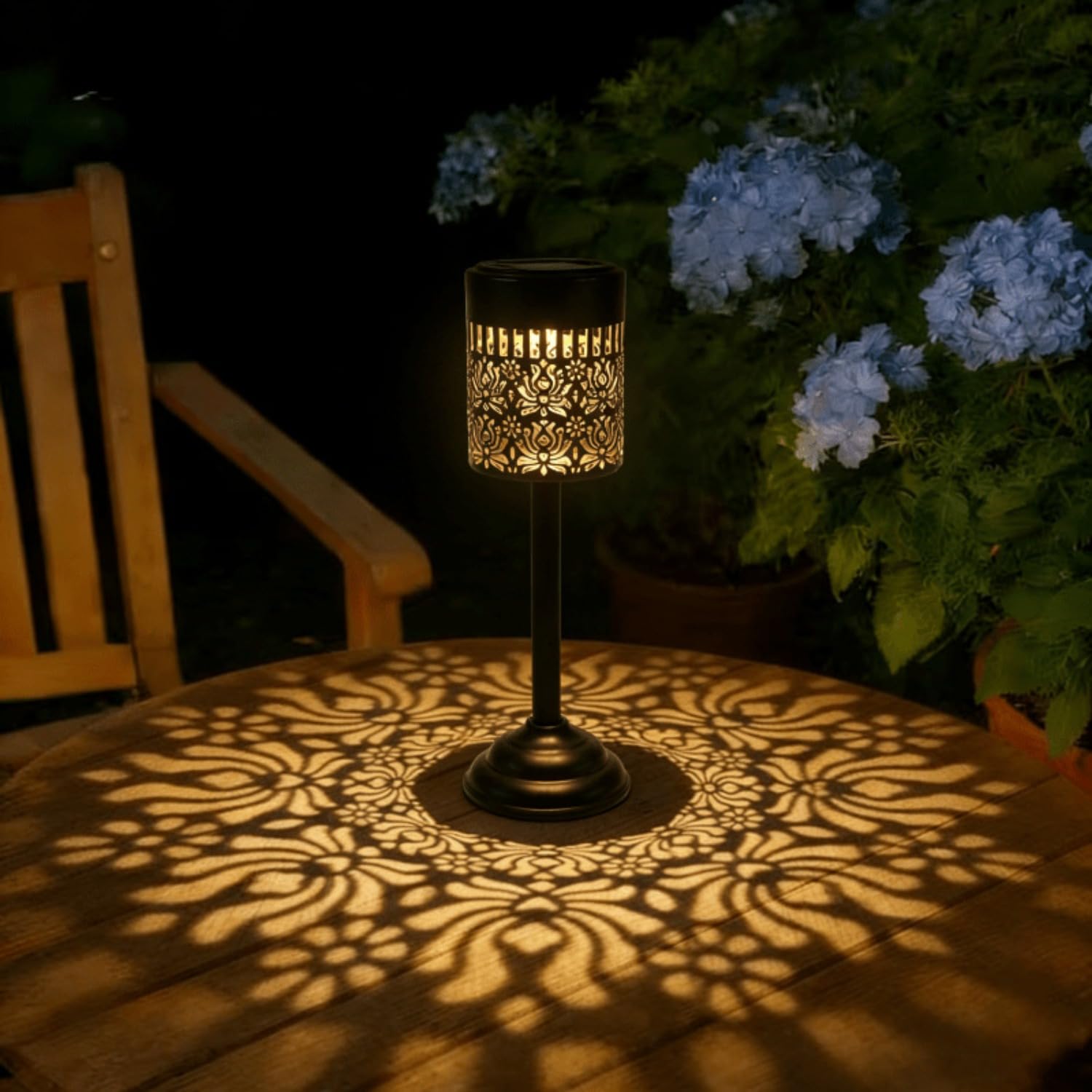 Solarna lampa stołowa z piwonii na zewnątrz, wodoodporna IP65, ogród, patio, lampka nocna, dekoracyjna kwiatowa lampa biurkowa na dziedziniec, balkon, imprezę, ciepła biel (czarna, 1 sztuka)