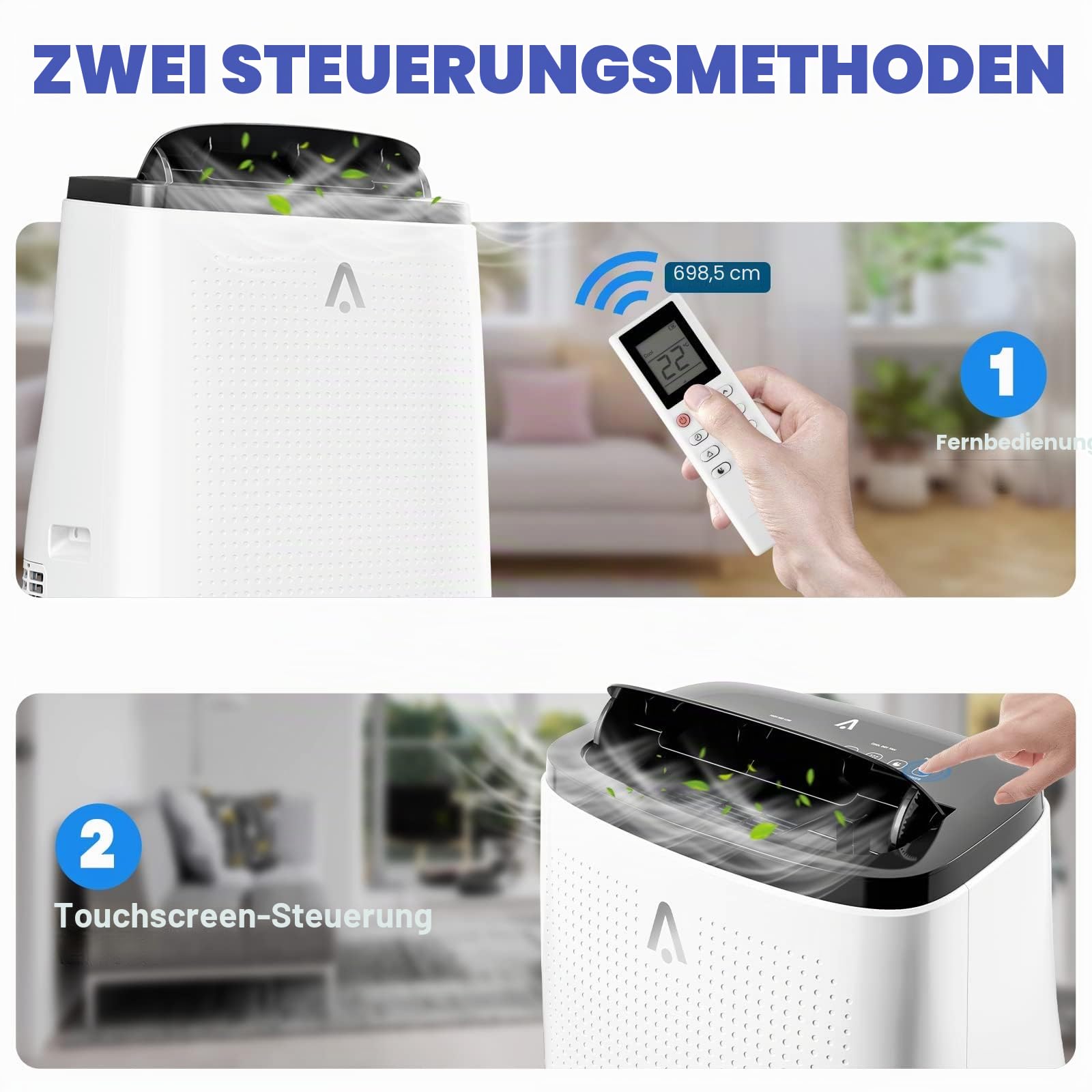 Garvee 14000 BTU Portable Air Condit - Kühlung, Entfeuchtung und Lüfter 3 in 1 für Räume bis 750 Quadratmeter Ft | Leiser Ruhezustand | Timer