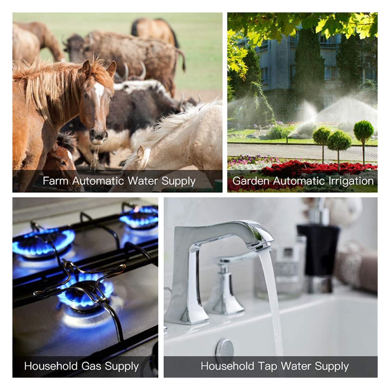 Temporizador de agua, válvula inteligente de agua/gas, control inteligente de automatización del hogar, WiFi, válvula inteligente de control WiFi, válvula de agua apagada