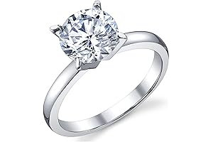 2 Carat Round Brilliant Cubic Zirconia Sterling Silver Engagement Ring
