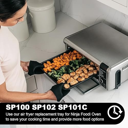 Miniatura 6 de Bandeja para hornear de 13 pulgadas, bandeja de repuesto para freidora de aire Ninja Foodi SP101, bandejas de galletas para hornear para Ninja Foodi