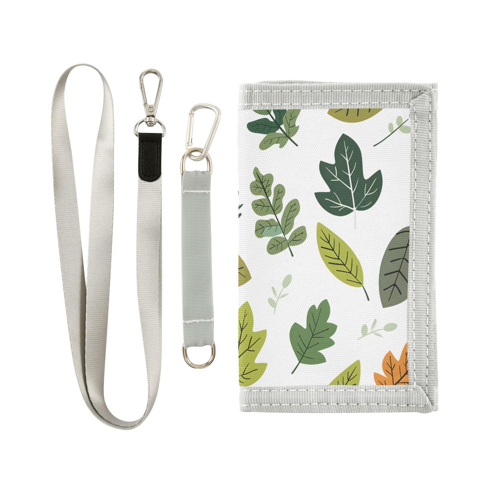 ALAZA Kids Wallets for Boys Girls Toddler Trifold Wallet Children Small Leaves with Zipper Coin Pocket