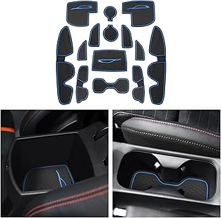 CDEFG Compatible with Hyundai I30 I30N N Line 2017-2022 2023, Rubber Mats Centre Console Non-Slip Mats Non-Slip Cup Holder Rubber Mat Armrest i30 N Accessories (Blue)