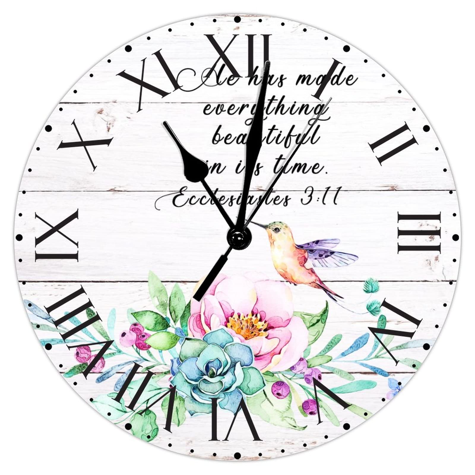 Horloge murale colibri fleur rose pour embellir votre salon familial