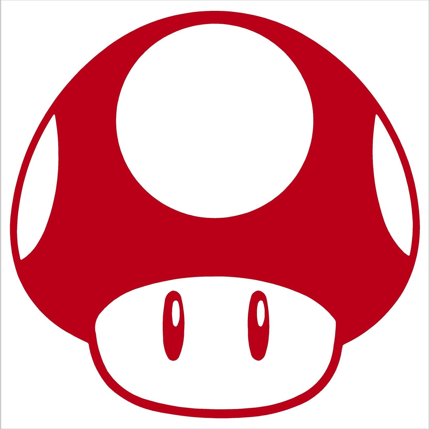 Crawford Graphix Mario Brothers 1up Mushroom Car Window Vinyl Decal Sticker 2 Pack (4", Red)