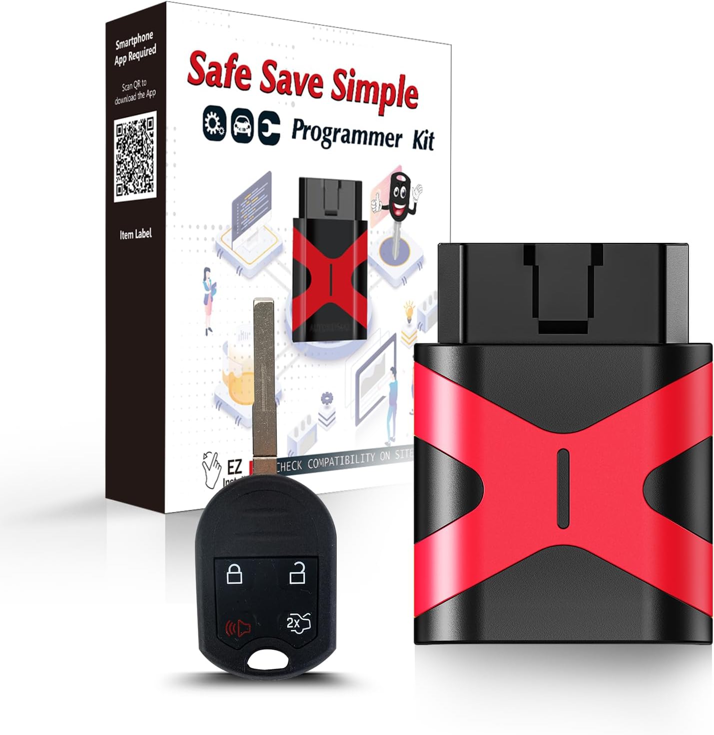 Programmable Keyfob, Replacement Car Keys and Fob DIY Programmer Kit for 2011-2015 Ford F150 F250 F350 Fusion Explorer Fiesta Remote Star CWTWB1U793