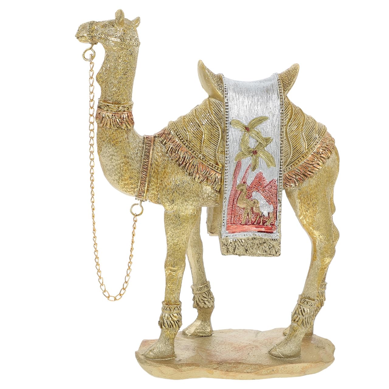 Camel Ornaments - Vintage Style Camel Figurine for Home Decor Golden Resin Statue for Living Room Tv Cabinet and Entrance Decoration