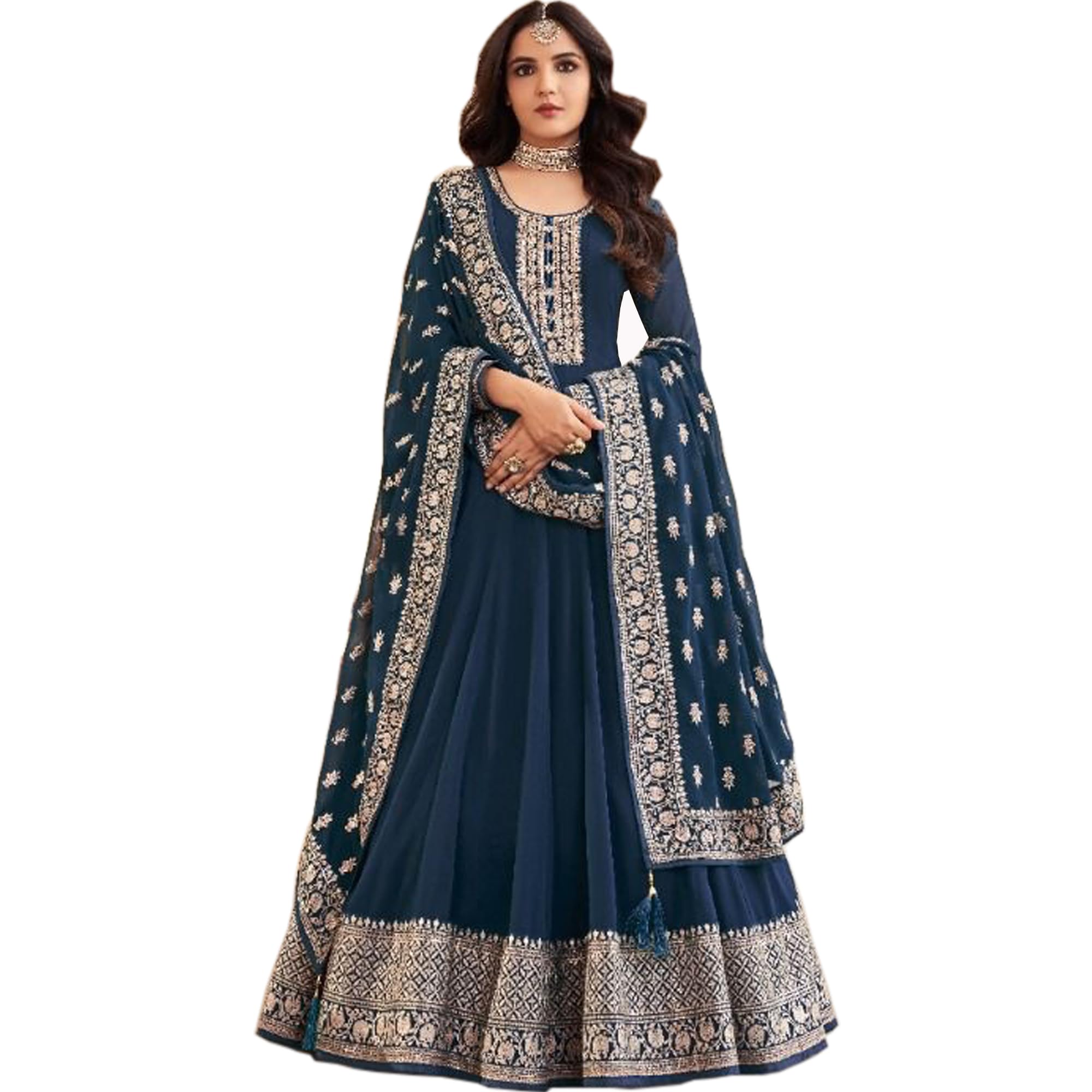Przebranie weselne piękne designerskie garnitury w stylu Anarkali Lengha indyjskie szwy Shalwar Kameez, Wybór 5, rozmiar uniwersalny