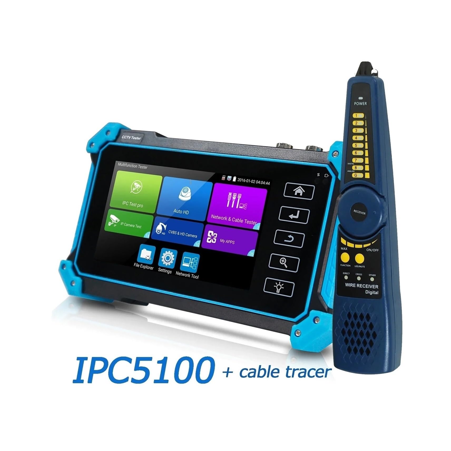 Tester CCTV, IPC-5200 Plus Full HD 8MP Cvi Tvi | Z Ahd Cvbs Monitor Kamera IP 5.4 cala IPS Ekran Dotykowy Sterowanie PTZ Tester CCTV do testowania kamer CCTV i IP.