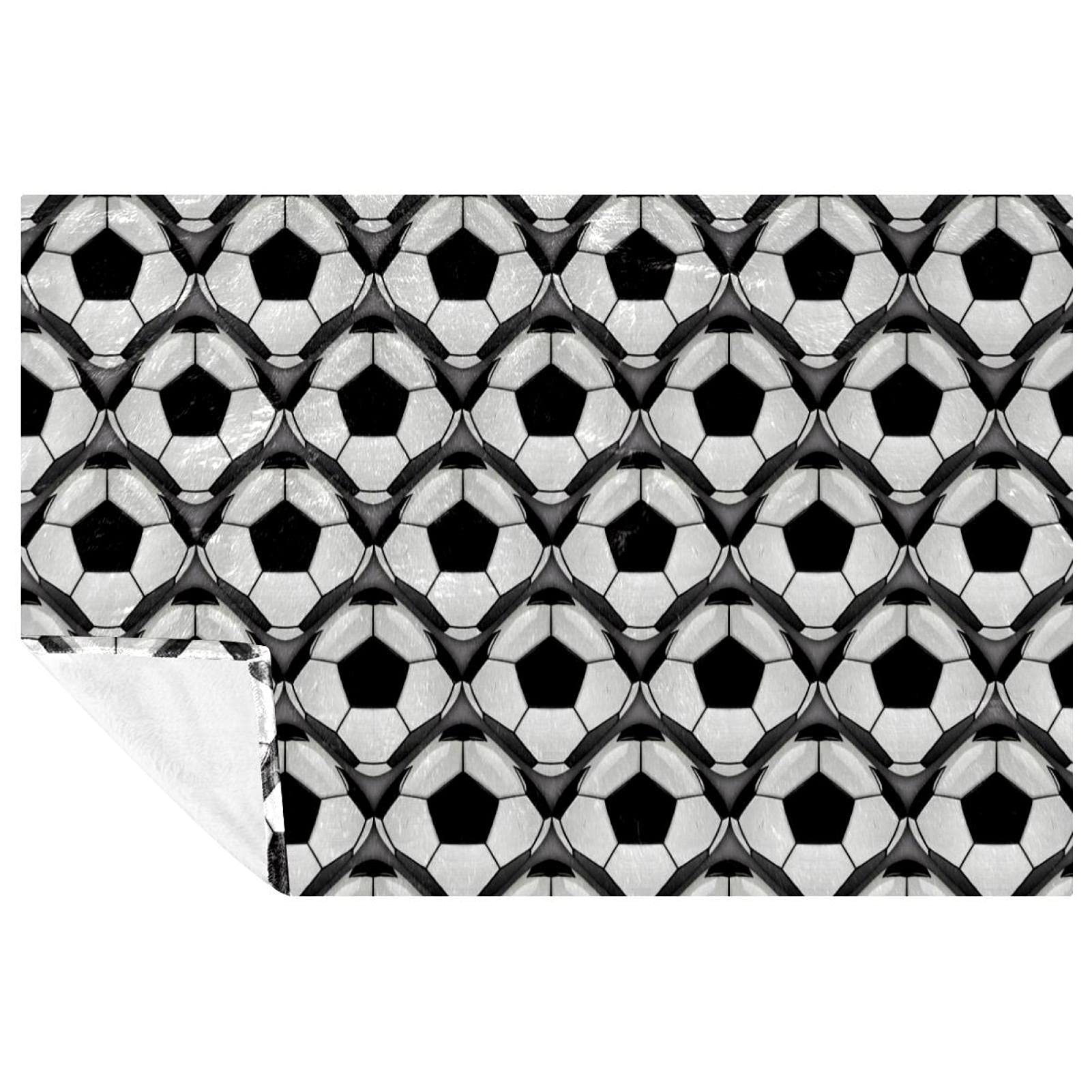 Couverture douce football motif abstrait plaid chaud 150x100cm