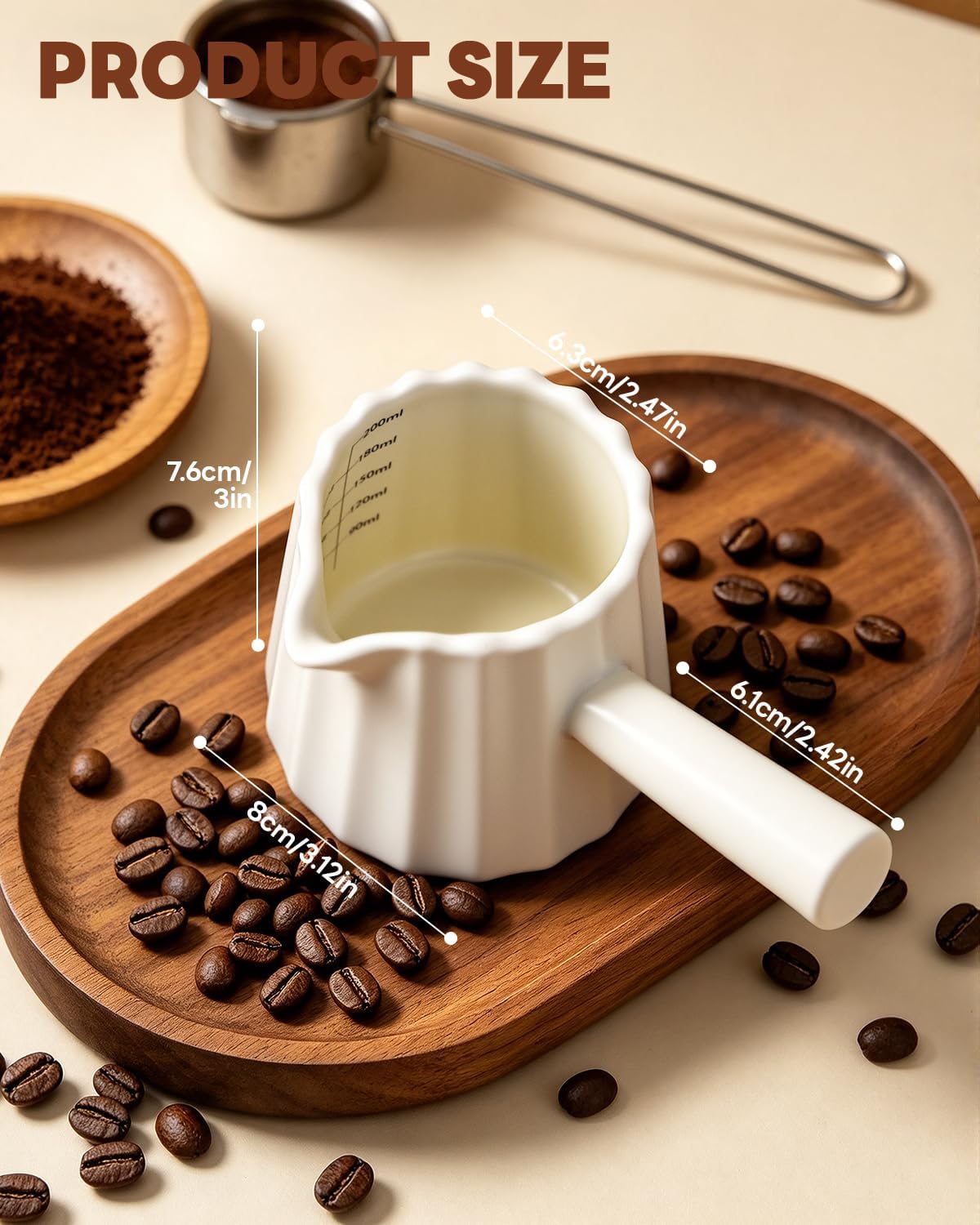Ceramic Espresso Cup 6Oz/200ml, Espresso Measuring Cup, Espresso Accessory