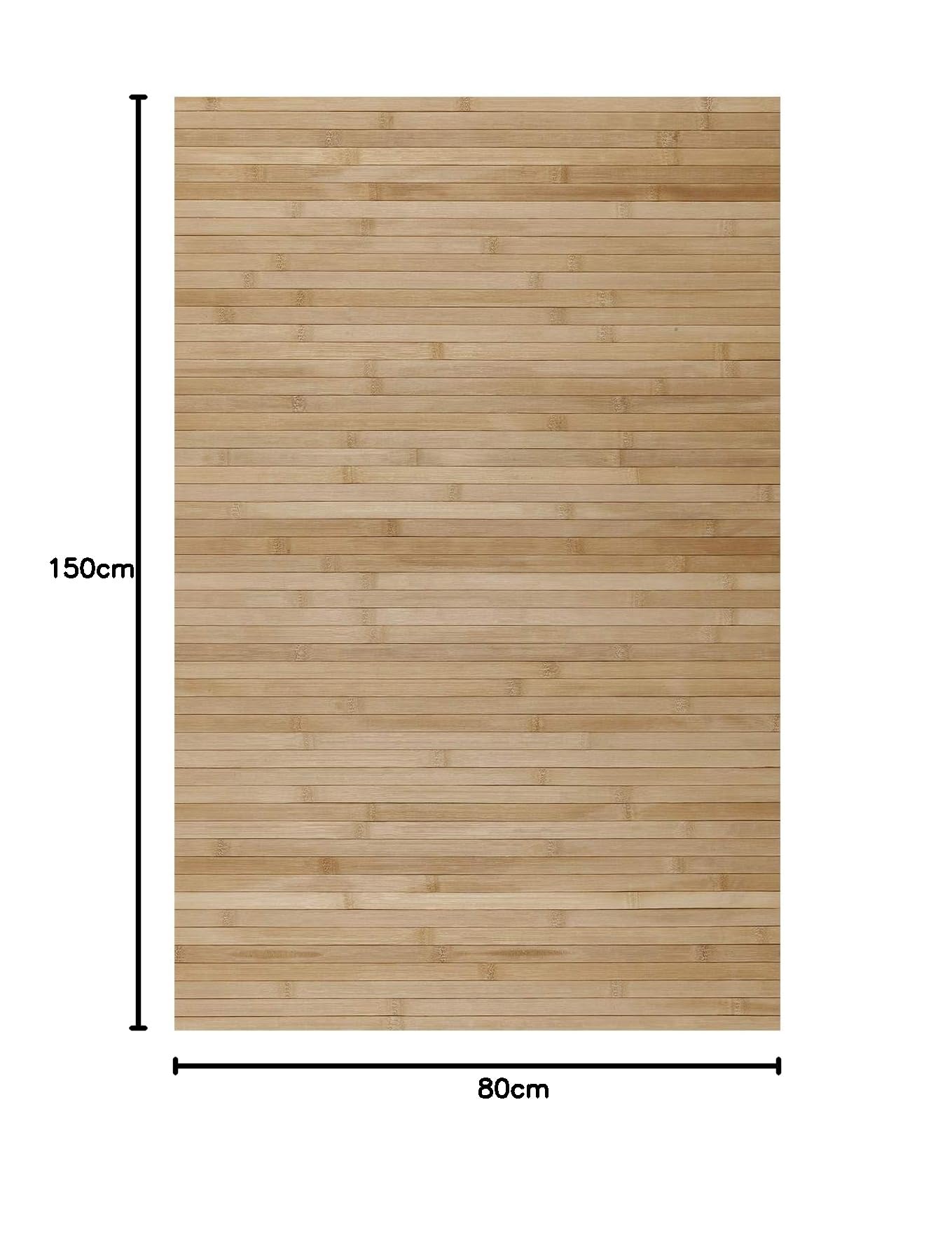 STORESDECO Alfombra de bambú Natural Antideslizante sin Bordes y Resistente a la Humedad. Ecológica, Antimanchas, Elegante y fácil de Limpiar diseño Natural 80x150 cm