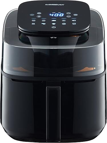 GoWISE USA Freidora de aire de 5.5 cuartos con ventana de visión de 180°