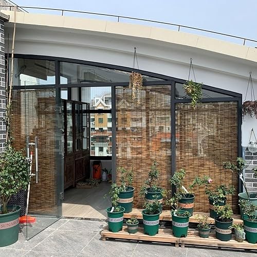 Miniatura 4 de Persianas enrollables de bambú de privacidad, 60 % filtrantes de luz, fáciles de instalar para porche, glorieta, invernadero, estilo tropical, sin