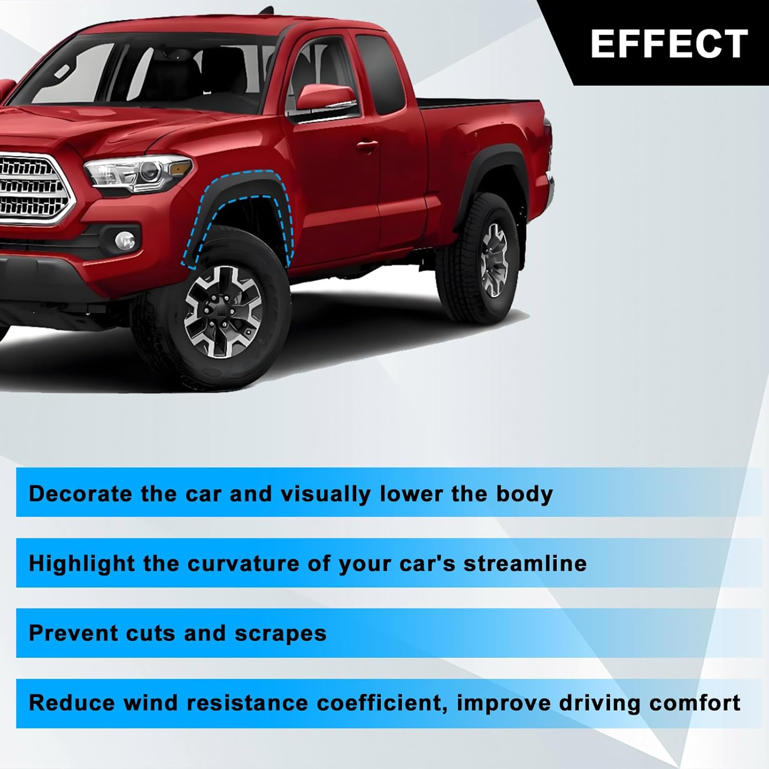 SecosAutoparts Front Fender Flares Left Side Compatible with Toyota Tacoma 2016 2017 2018 2019 2020 2021 2022 2023 Replace# 75872-04060, 7587204060